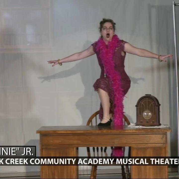 Keith Kaiser makes Ms. Hannigan mad during "Annie" Jr.